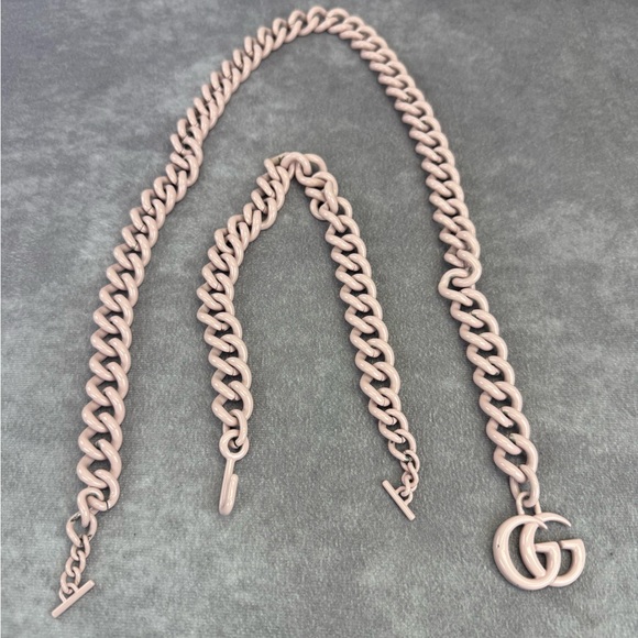 Gucci Pink Monochrome Belt Strap and Extender Gg  Set - Picture 1 of 9